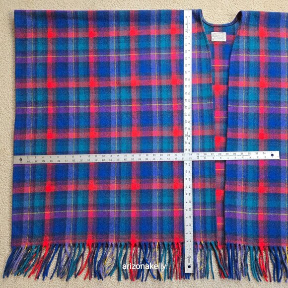 Vintage Pendleton WOOL Wrap Colorful Plaid Thick Excellent Condition - Picture 10 of 16